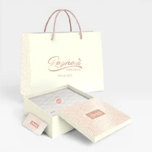 Beige Gift Box with Bag Card and Inner Wrapping (4 Pcs)