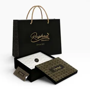 Black Gift Box with Bag Card and Inner Wrapping (4 Pcs)