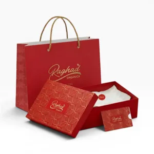 Red Gift Box with Bag Card and Luxury Inner Wrapping (4 Pcs)