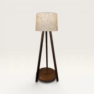 Handmade Solid Oak Wood Floor Lamp Modern Standing Light 170cm