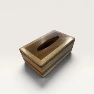 Handmade Solid Oak Wood Tissue Box Cover Natural Finish 23.5x11.5cm