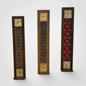 Handmade Oak Wood Tatreez Wall Art Panel Set of 3 Pieces - 84x17 cm