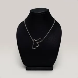 Jordan Map Pendant Necklace in 925 Sterling Silver Handmade Design