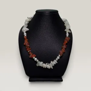 Multicolor Stone Pendant Necklace in 925 Sterling Silver Handmade
