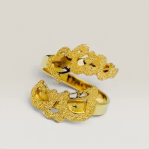 Dual Name Ring in 925 Sterling Silver with Premium Gold Plating