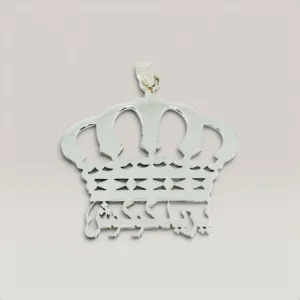 Crown-Shaped Arabic Name Pendant Necklace in 925 Sterling Silver