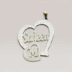 Custom Shape Name Necklace in 925 Sterling Silver Handmade