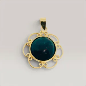Custom Stone Frame Necklace in 925 Sterling Silver Gold Plated