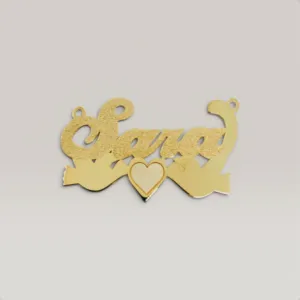 Script Name Necklace with Heart Accent in 925 Sterling Silver