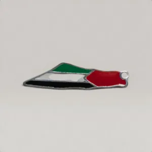 Palestine Map Pendant Necklace with Flag Enamel in 925 Sterling Silver