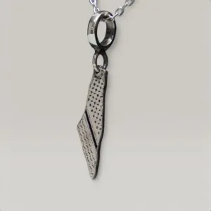 Kufiya Pattern Palestine Map Pendant Necklace in 925 Sterling Silver