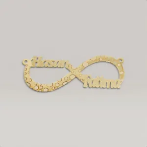 Infinity Symbol Necklace in 925 Sterling Silver Gold Plated Hanging