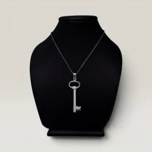 Return Key Pendant Necklace in 925 Sterling Silver Handmade