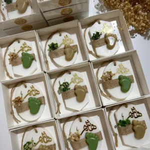 Handmade Personalized Baby Shower Soap Favors with Custom Colors & Scents - Sage Green