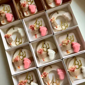 Handmade Personalized Baby Shower Soap Favors with Custom Colors & Scents - Pastel Pink