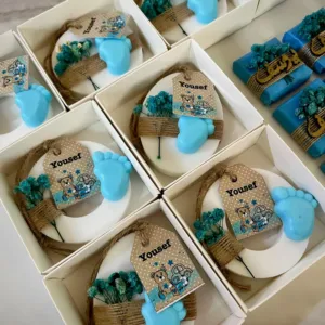 Handmade Personalized Baby Shower Soap Favors with Custom Colors & Scents - Kraft Tag