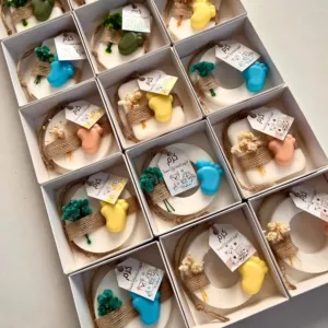 Baby Shower Soap Favors - Mixed Soft Colors Theme - 8x8x3 cm