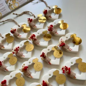 Handmade Wedding Scented Soap Favors with Custom Colors & Fragrances - Gold Ring Theme
