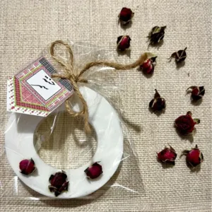 Handmade Wedding Scented Soap Favors with Custom Colors & Fragrances - Dried Rose Buds