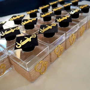 Graduation Favors - Acrylic Clear Box Gift Design - 8x8x3 cm