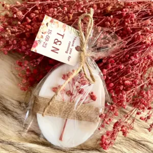 Handmade Wedding Scented Soap Favors with Custom Colors & Fragrances - Pink Floral Soft Wrap