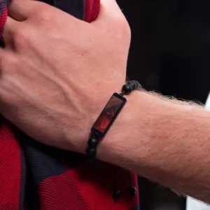 Red Epoxy Olive Wood Artisan Handmade Resin Statement Bracelet