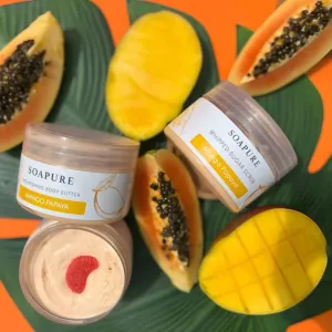 Mango Papaya Whipped Sugar Scrub 180G for polished glowing skin