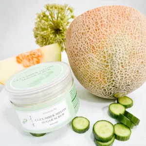Cucumber Melon Sugar Scrub with shea butter almond oil and vitamin E