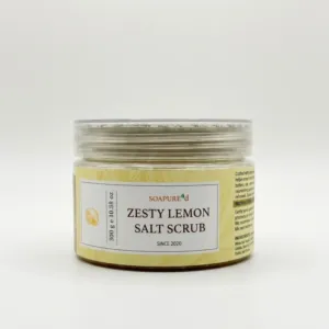 Handmade Lemon Salt Scrub with exfoliating salt scrub