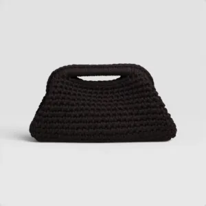 Dark Brown Medium Crochet Clutch in Premium Macrame Yarn