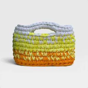 Handmade Small Sunset Crochet Handbag in Eco T-Shirt Yarn