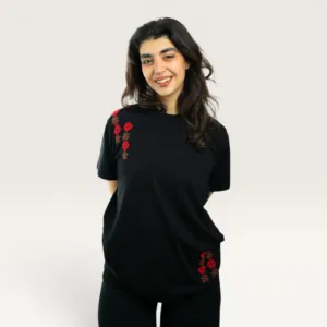 Balat Tiles Hand-Embroidered T-Shirt with Size Options Heritage Design