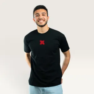 Reesh Feather Hand-Embroidered T-Shirt with Size Options
