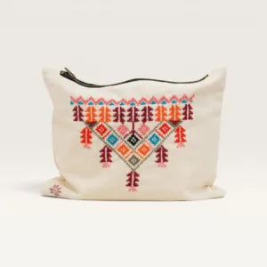 Qabbeh Chest Panel Hand-Embroidered Pouch by Boqaa Heritage Design