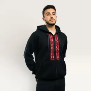 Fenjan al Khalil Hand-Embroidered Zip-Up Jacket with Size Options