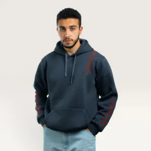 Jouri Flower Hand-Embroidered Hoodie with Size Options Heritage Design