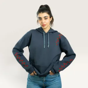 Jouri Flower Hand-Embroidered Hoodie with Size Options Heritage Design