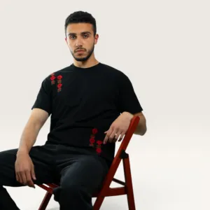 Balat Tiles Hand-Embroidered T-Shirt with Size Options Heritage Design