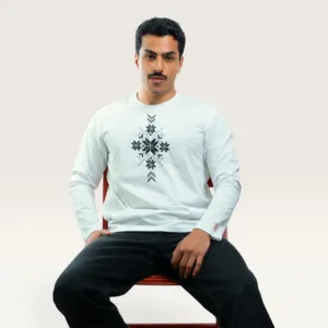 Aqmar Bethlehem Hand-Embroidered Long Sleeve T-Shirt with Size Options