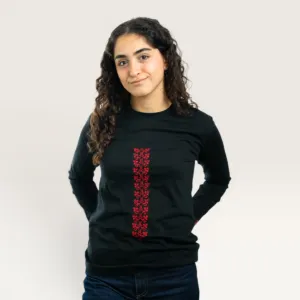 Quronful Women's Hand-Embroidered Long Sleeve T-Shirt (Available In Sizes)
