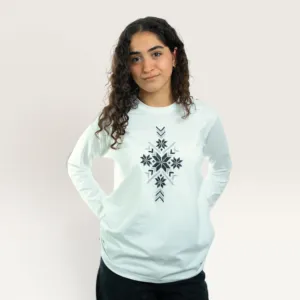 Aqmar Bethlehem Hand-Embroidered Long Sleeve T-Shirt with Size Options