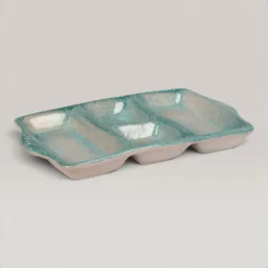 Handmade Ceramic Divided Serving Tray for Table and Home Decor
