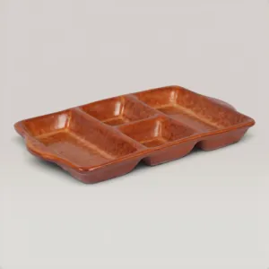 Handmade Ceramic Divided Serving Tray with Custom Size Options
