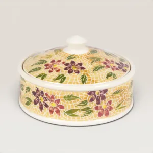 Handmade Ceramic Covered Serving Dish for Table and Home Decor