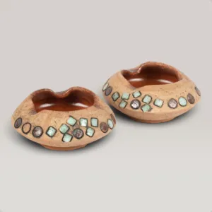 Handmade Ceramic Curvy Ashtray for Table and Home Decor