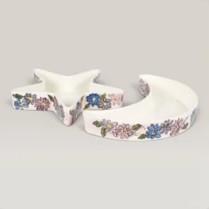 Handmade Ceramic Crescent & Star Plate Set for Table and Home Decor