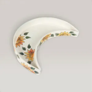 Handmade Ceramic Crescent Plate with Custom Size Options
