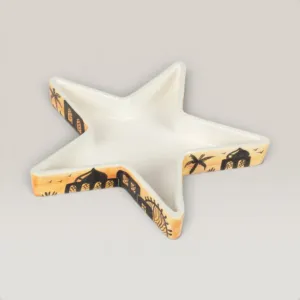 Handmade Ceramic Star Plate with Custom Size Options for Table Decor