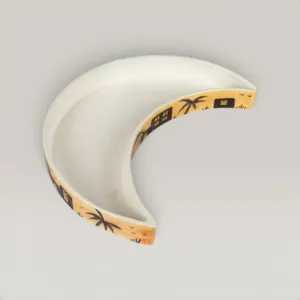 Handmade Ceramic Crescent Plate with Custom Size Options