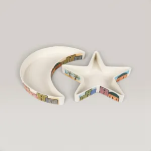 Handmade Ceramic Crescent & Star Plate Set with Custom Size Options